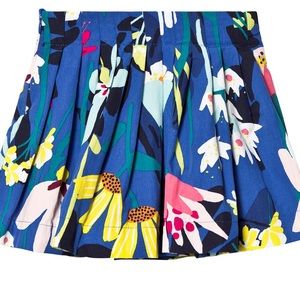Catimini toddler skirt size 4 blue floral pleated adorable